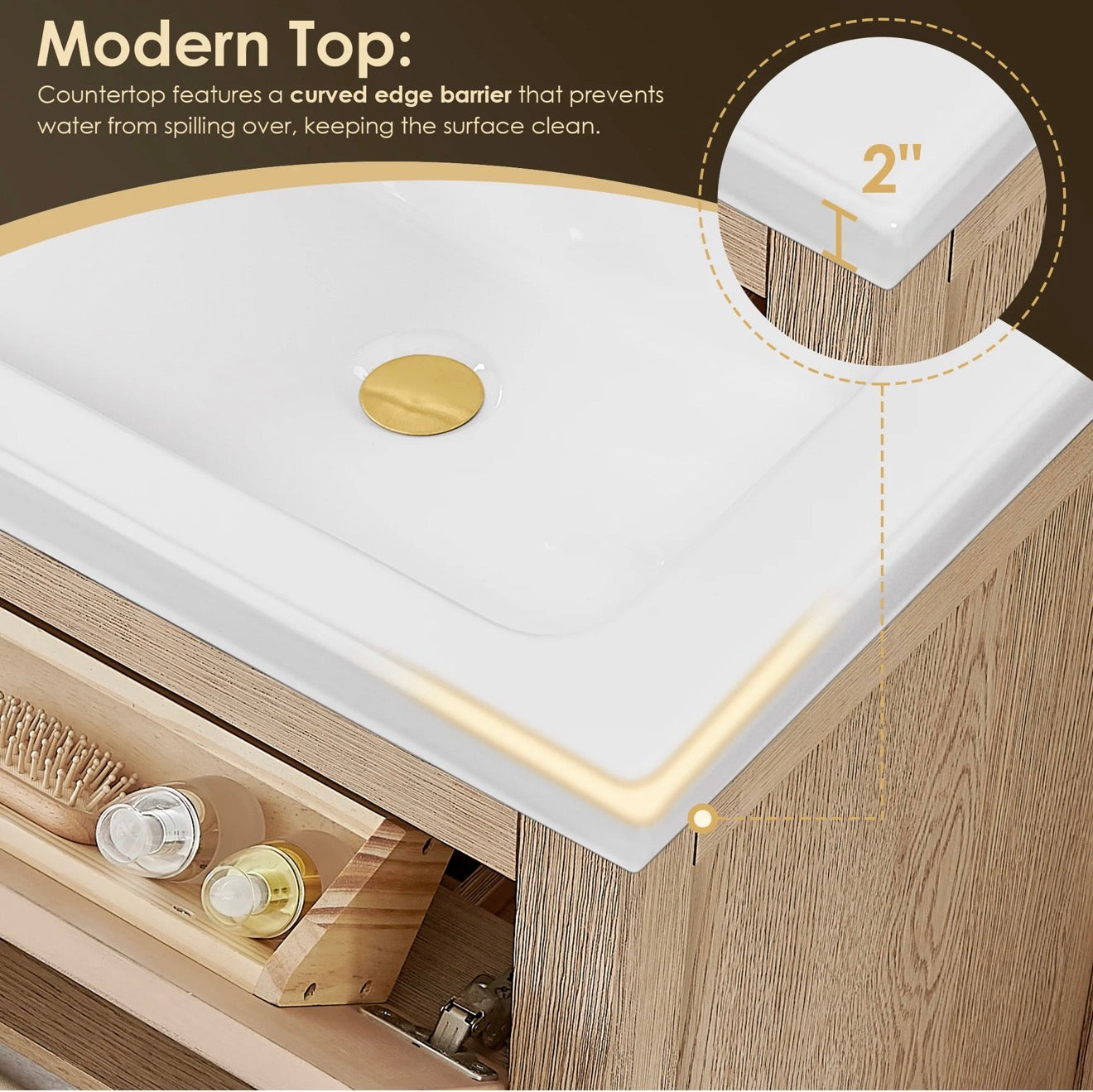 Altair Cerrito 24" Single Bathroom Vanity with White Ceramic Integrated Sink without Mirror