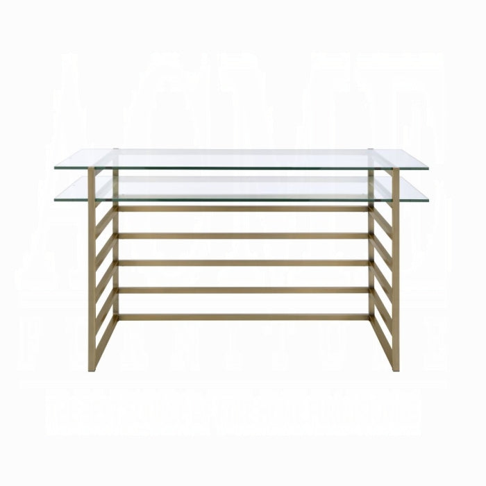 ACME Glass & Gold finish Shona Writing Desk