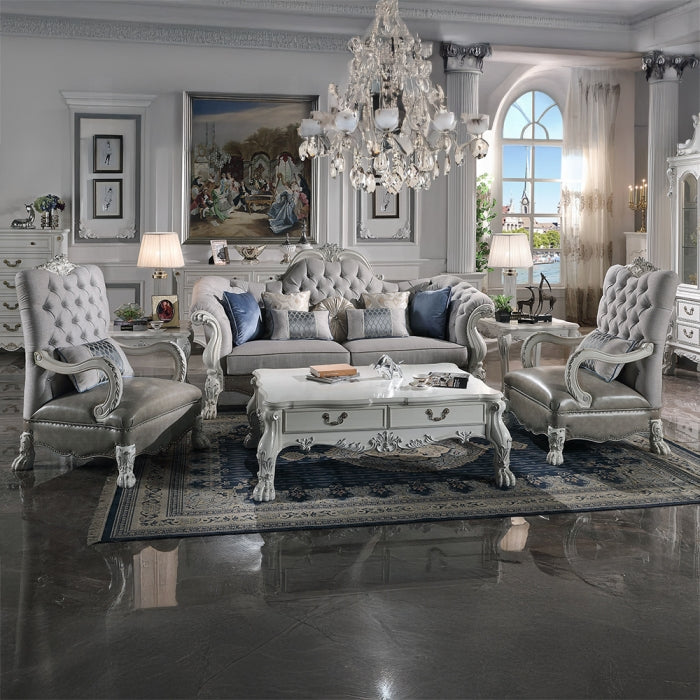 ACME Bone White Dresden Chair W/Pillow