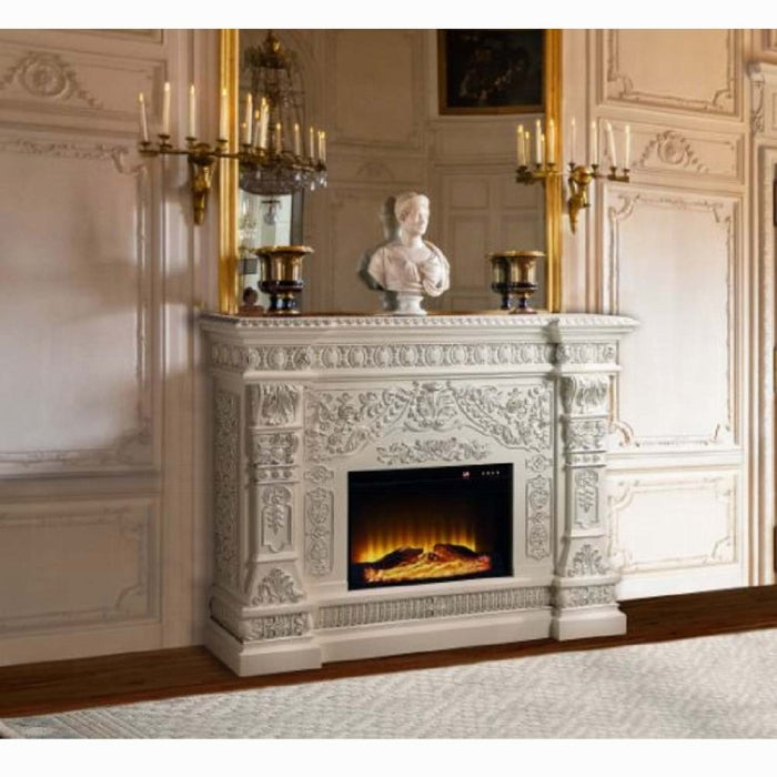 ACME Antique White Vanaheim Fireplace