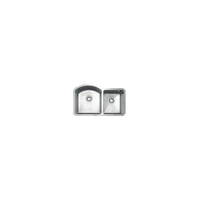 Whitehaus Noah's Collection Brushed Stainless Steel Chefhaus Series Double Bowl Undermount Sink