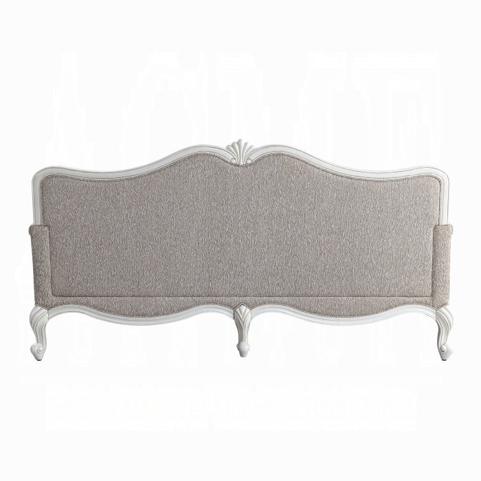 ACME Fabric & White Ciddrenar Sofa W/5 Pillows