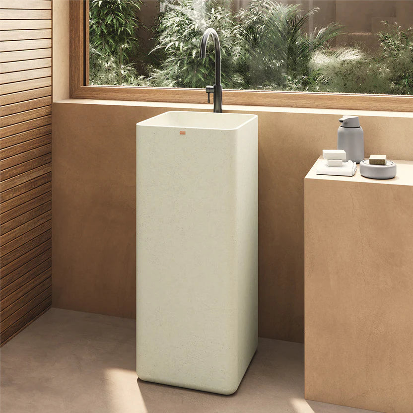 KONKRETUS Sink Fladd 06 – Handcrafted Concrete Pedestal Sink