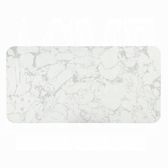 ACME Clayten Dining Table w/ White NaturalMarble Top & Espresso