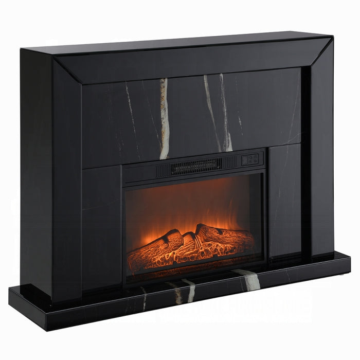 ACME Black Mirrored Finish Drisana Fireplace