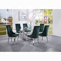ACME Clear Glass Top & Stainless Steel Dekel Dining Table