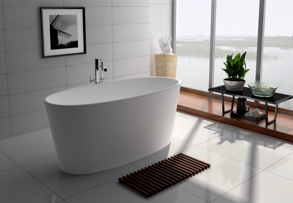 Legion Furniture 62.2" Matte White Solid Surface Tub - NO Faucet