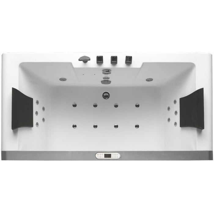 EAGO 6 ft Clear Rectangular Acrylic Whirlpool Bathtub for Two