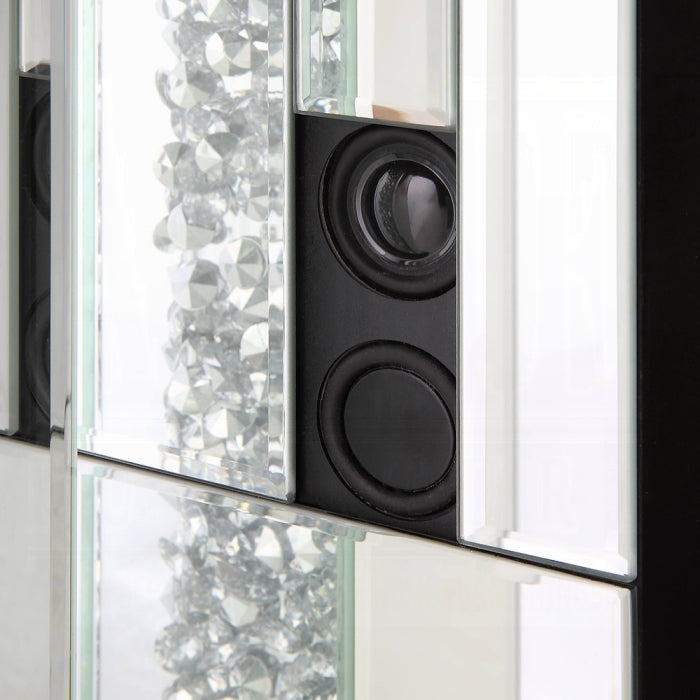 ACME Mirrored & Faux Diamonds Noralie Fireplace W/Bluetooth