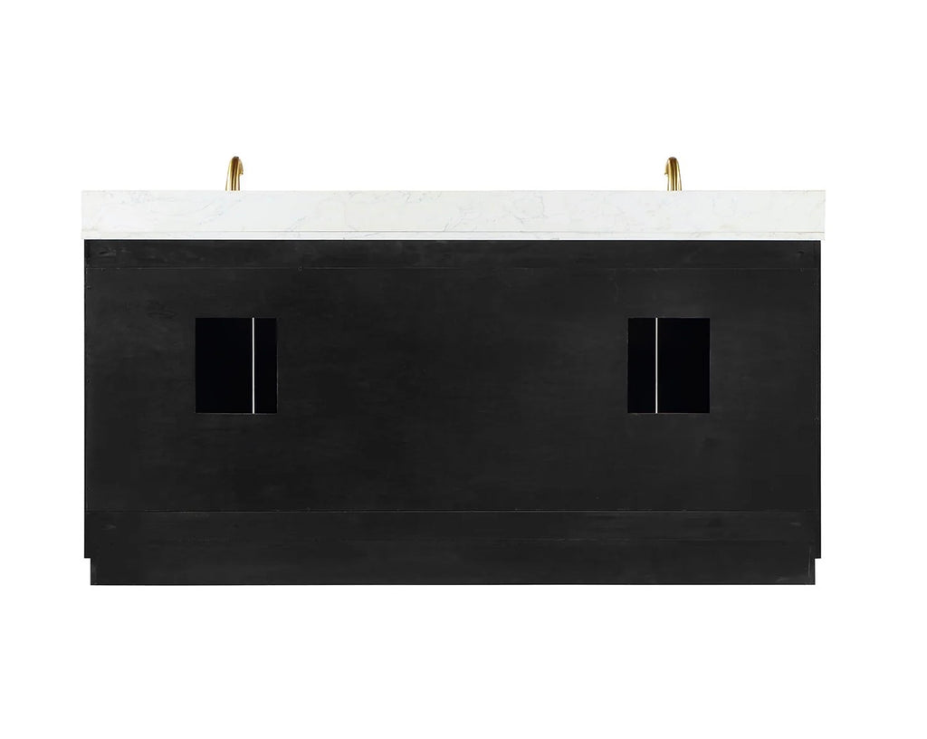 Altair Gazsi 72" Double Bathroom Vanity Set with Grain White Engineered Stone Countertop