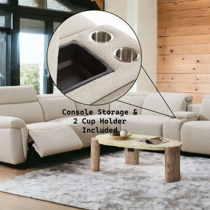 ACME Beige Boucle Dayana POWER MOTION SECTIONAL SOFA
