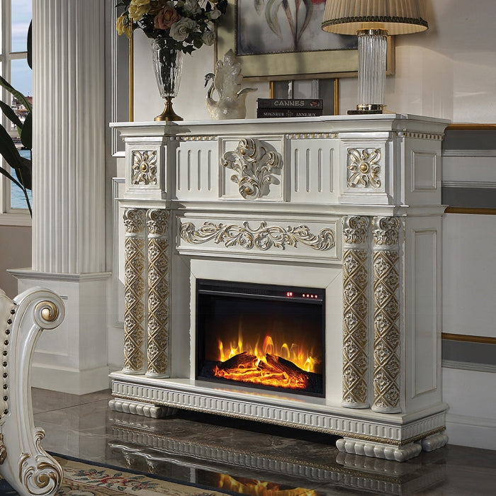 ACME Antique Pearl Vendome Fireplace