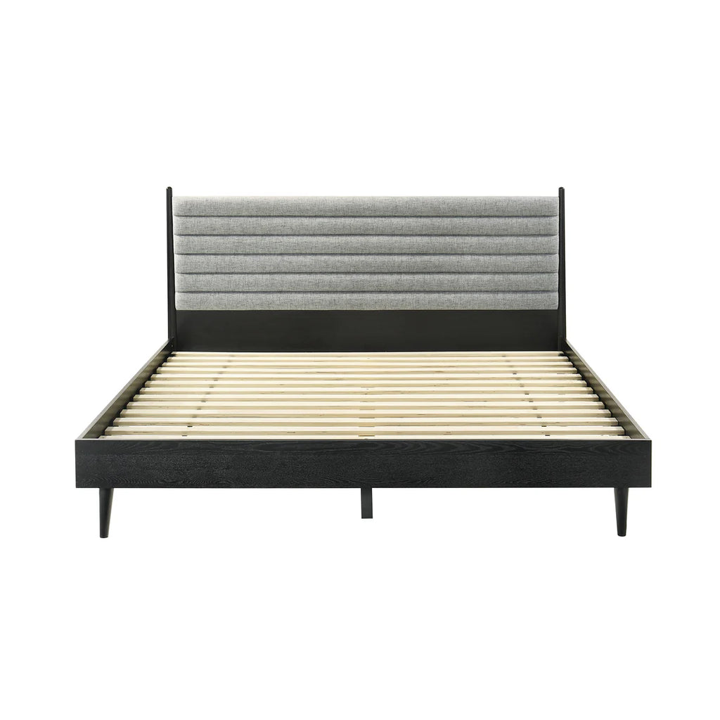 Armen Living Artemio King 3 Piece Wood Bedroom Set in Black Finish