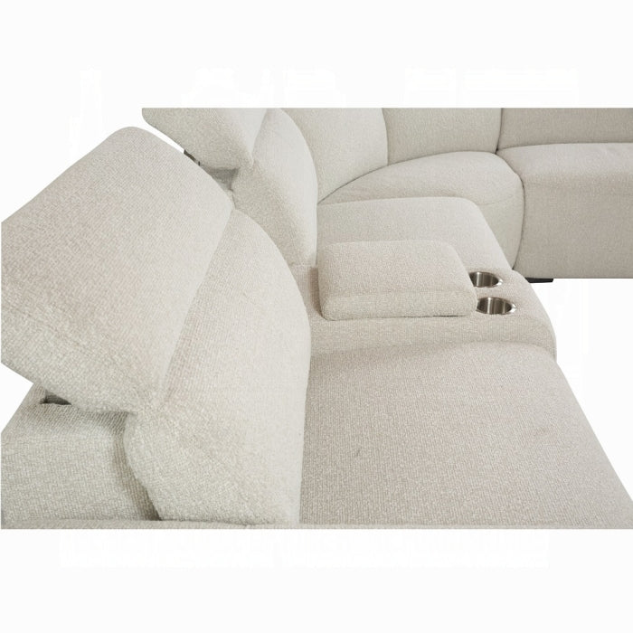 ACME Beige Boucle Dayana POWER MOTION SECTIONAL SOFA