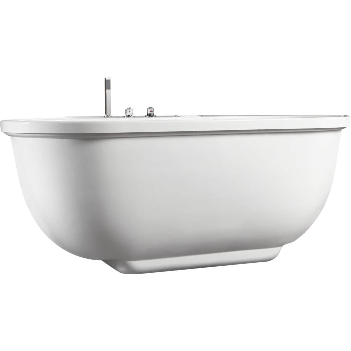 EAGO 6 ft Acrylic White Whirlpool Bathtub w Fixtures