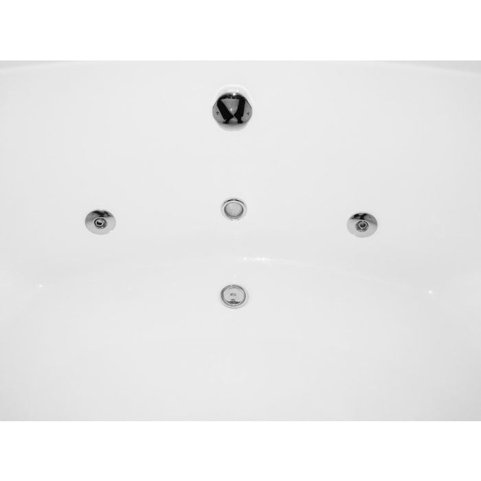 EAGO Rounded Modern Double Seat Corner Whirlpool Bath Tub with Fixtures
