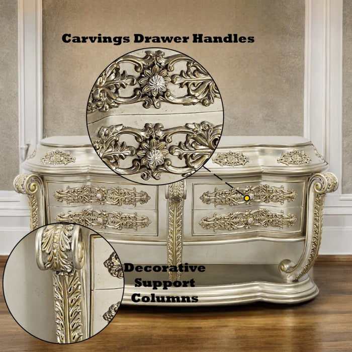 ACME Champagne & Gold Finish Danae Server
