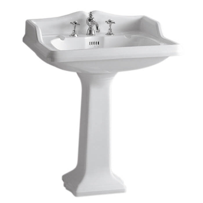 Whitehaus isabella collection Traditional Pedestal Sink with an Integrated large rectangular bowl