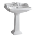 Whitehaus isabella collection Traditional Pedestal Sink with an Integrated large rectangular bowl