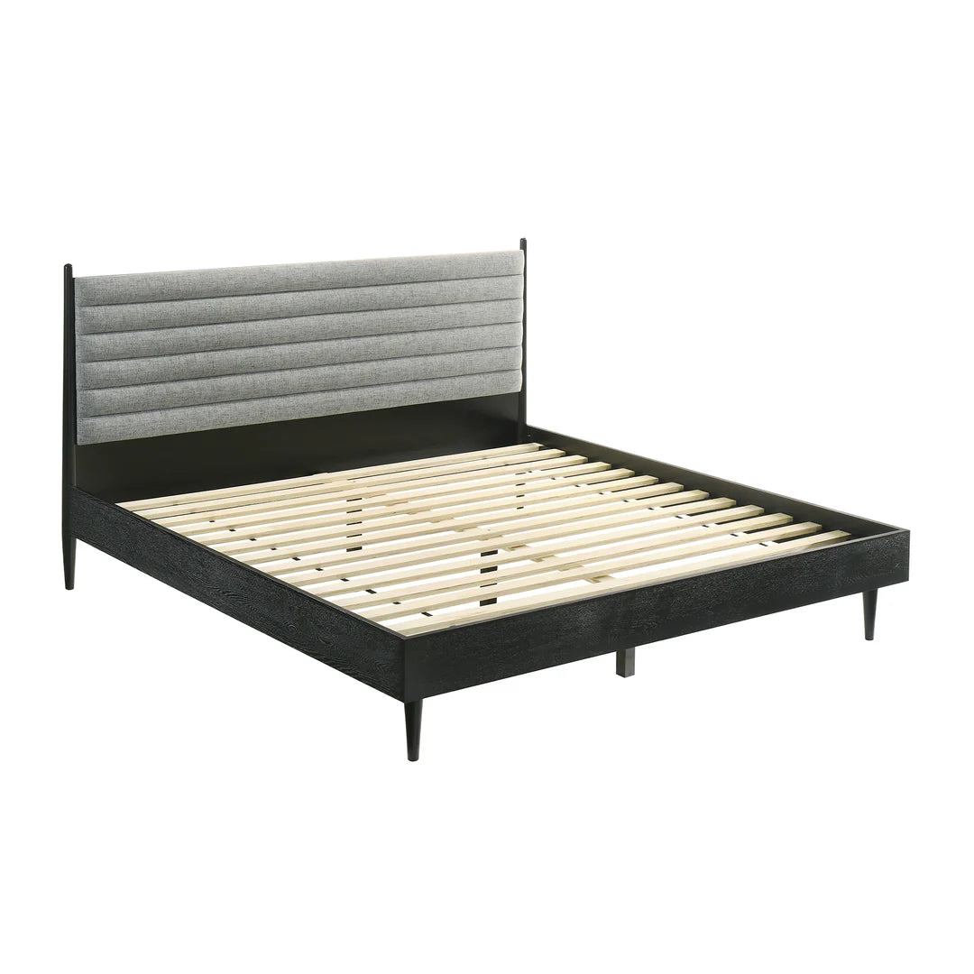 Armen Living Artemio King 3 Piece Wood Bedroom Set in Black Finish