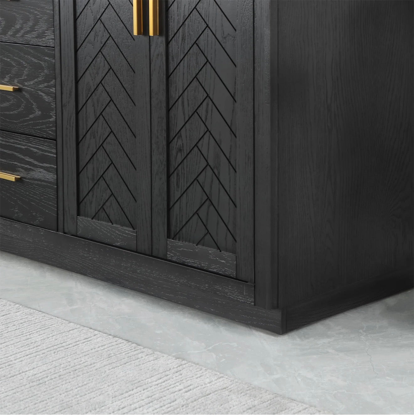 Altair Gazsi 72" Double Bathroom Vanity Set with Grain White Engineered Stone Countertop