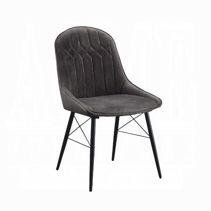 ACME Gray Abraham Side Chair (Set-2)