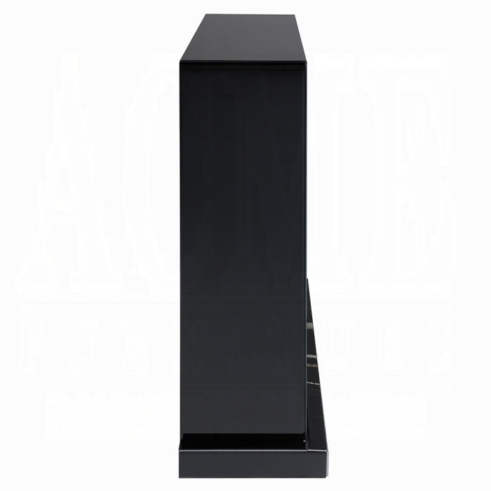 ACME Black Mirrored Finish Drisana Fireplace