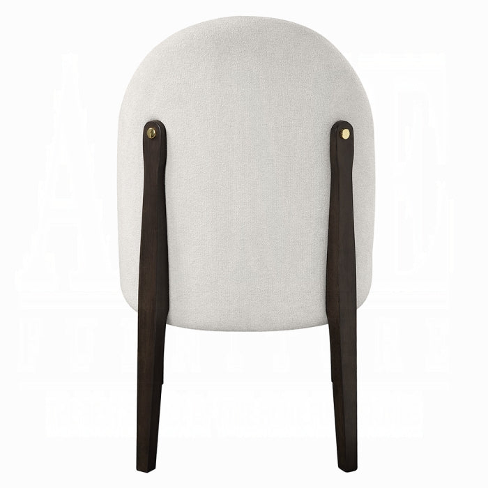 ACME Beige Fabric & Espresso Finish Clayten Side Chair (Set-2)