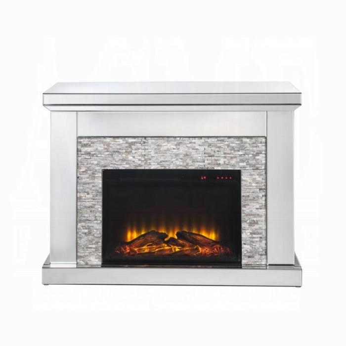 ACME Mirrored & Stone Laksha Fireplace