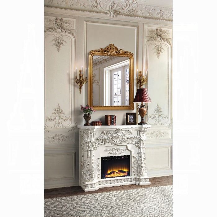 ACME Antique White  Adara Fireplace