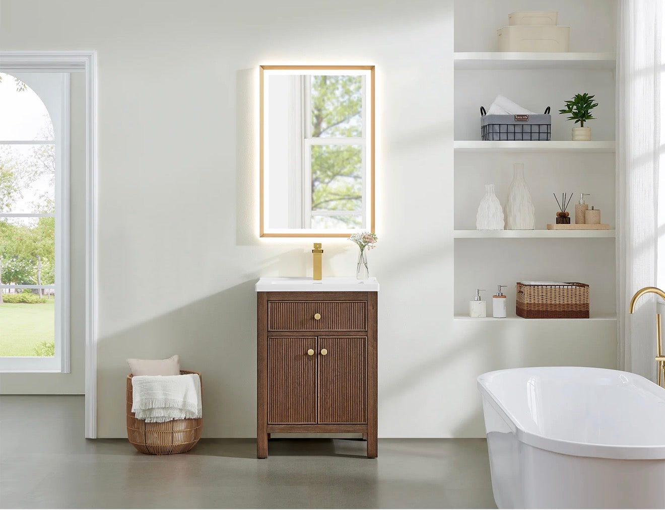 Altair Cerrito 24" Single Bathroom Vanity with White Ceramic Integrated Sink without Mirror