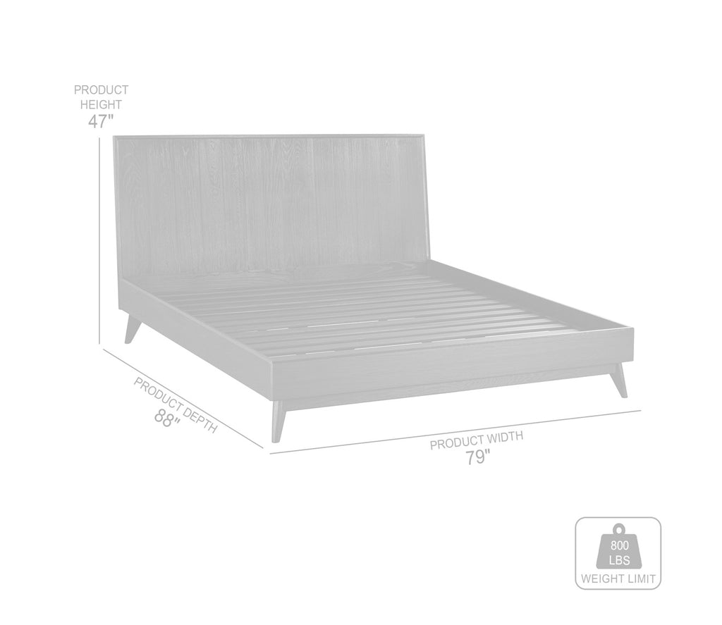 Armen Living Carnaby Platform Bed Frame in Black Brushed Oak