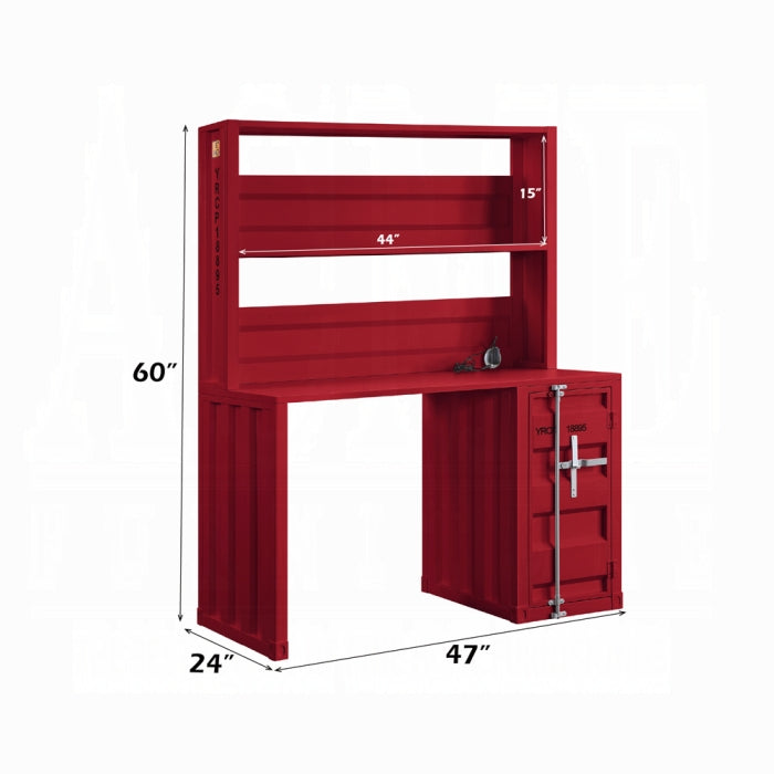 ACME Red Cargo Writing Desk W/Hutch