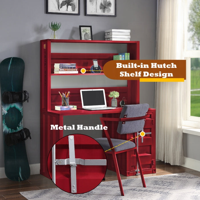 ACME Red Cargo Writing Desk W/Hutch