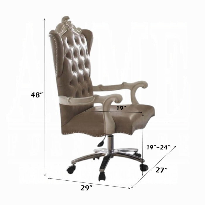 ACME Gray & Bone White Versailles Executive Office Chair