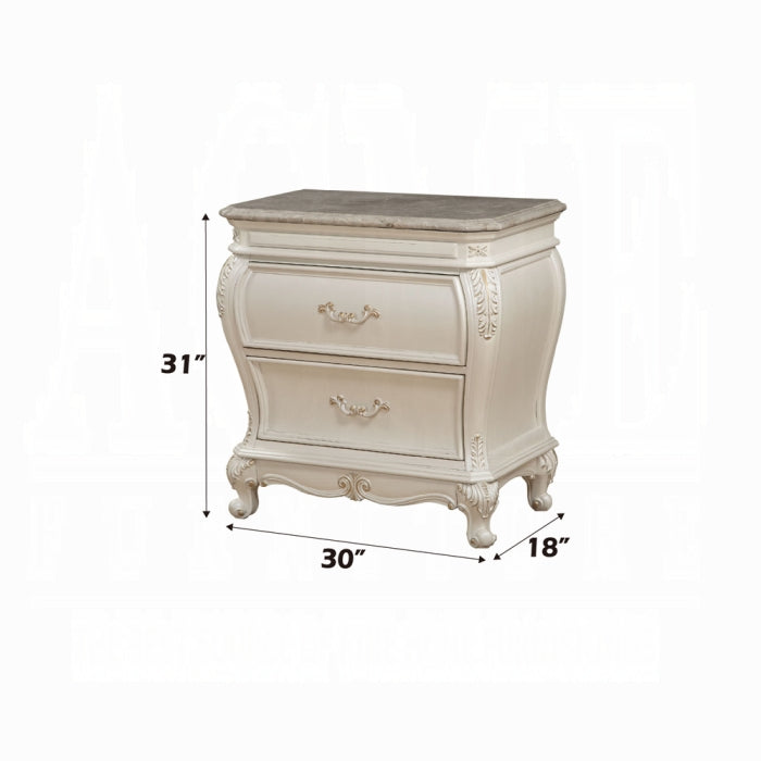 ACME Chantelle Nightstand W/Marble Top