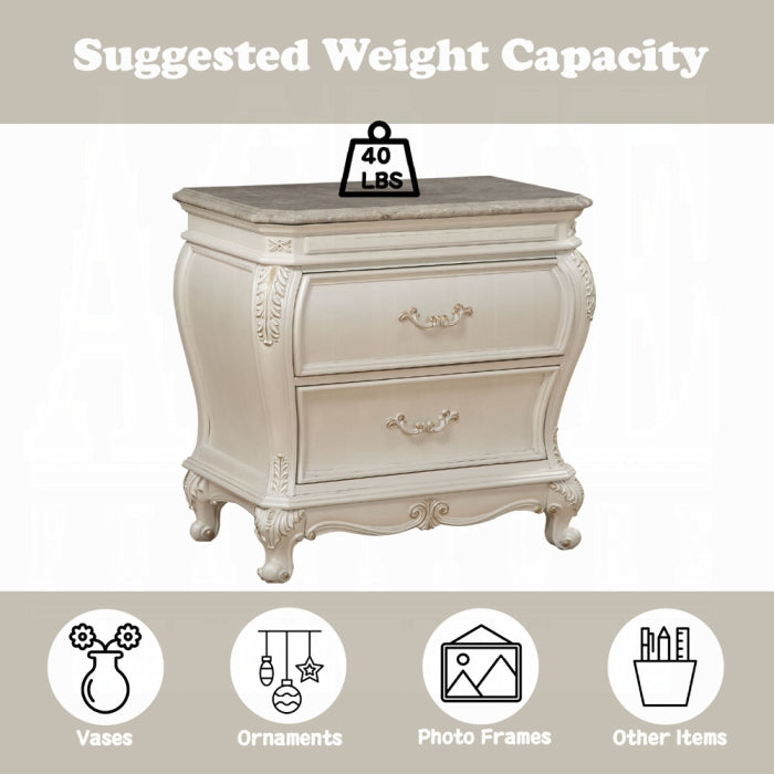 ACME Chantelle Nightstand W/Marble Top