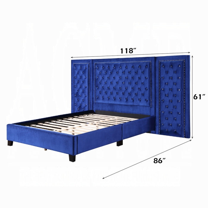 ACME Blue Damazy Queen Bed