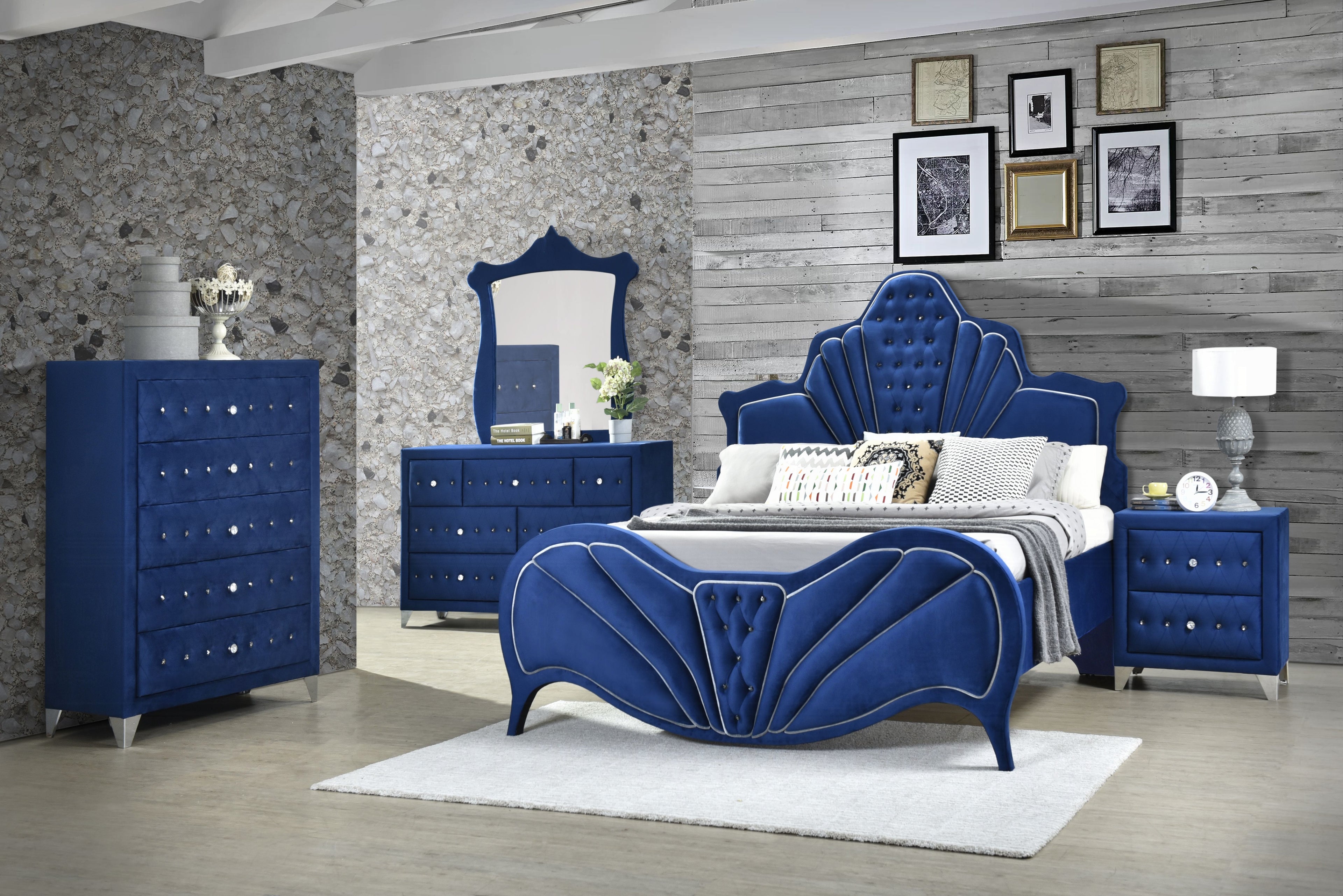 ACME Blue Dante EK Bed