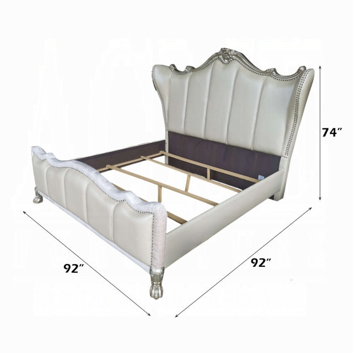 ACME White and Gold Dresden II EK Bed