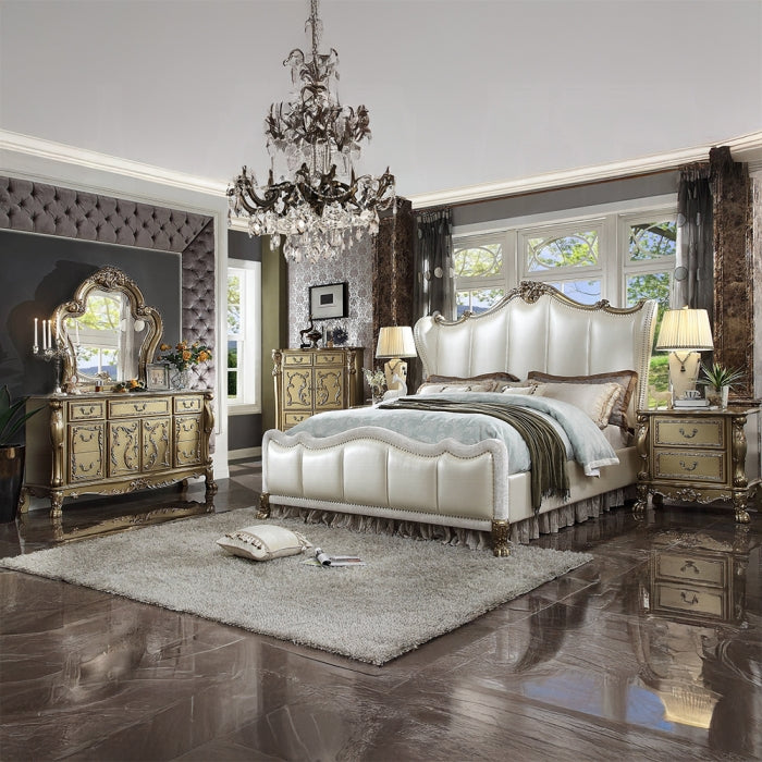 ACME White and Gold Dresden II EK Bed