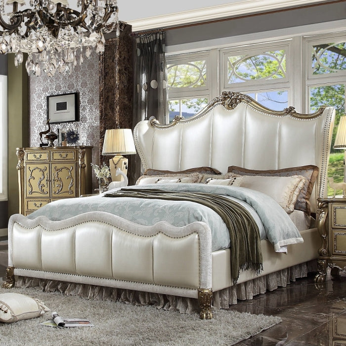 ACME White & Gold Dresden II EK Bed