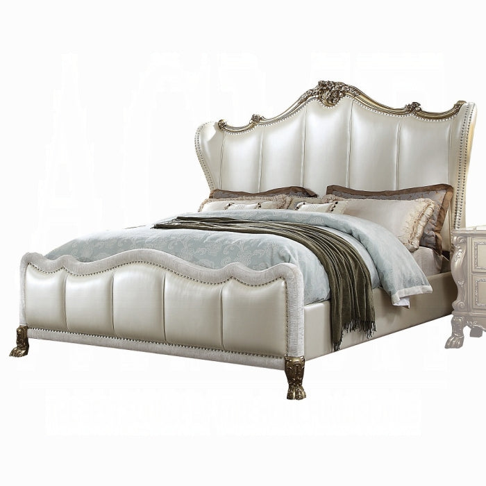 ACME White & Gold Dresden II EK Bed