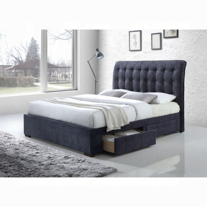 ACME Dark Gray Drorit EK Bed W/Storage