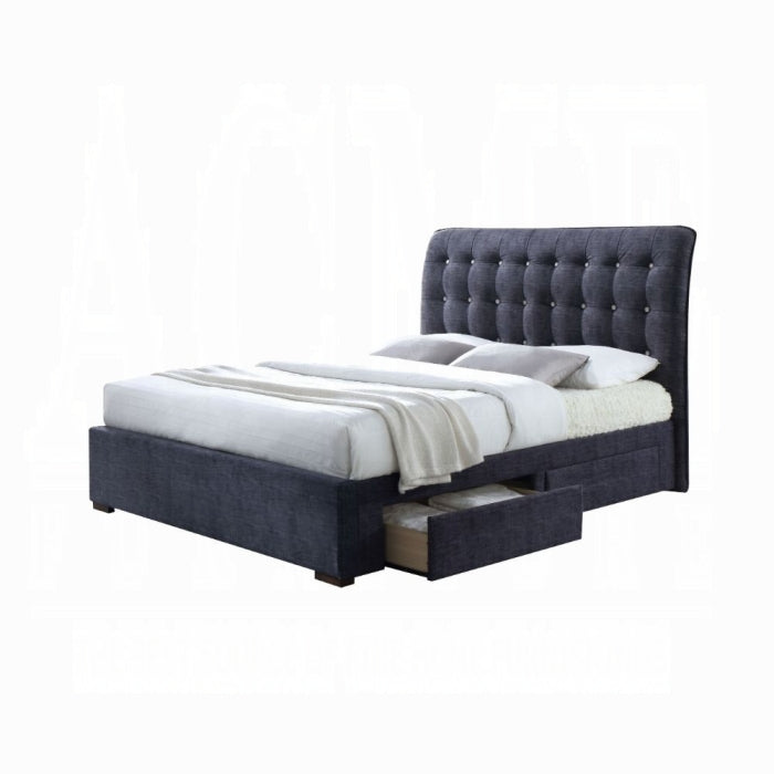 ACME Dark Gray Drorit EK Bed W/Storage