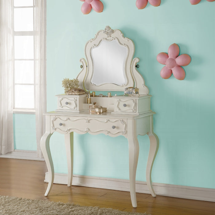 ACME White Edalene Vanity Desk W/Mirror