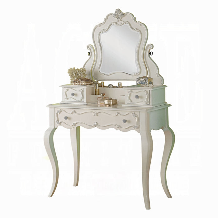 ACME White Edalene Vanity Desk W/Mirror