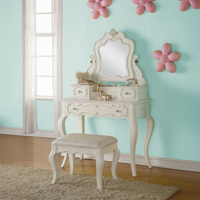 ACME White Edalene Vanity Desk W/Mirror