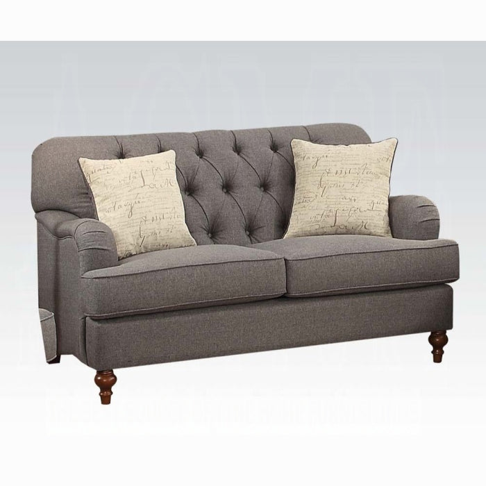 ACME Gray Alianza Loveseat W/2 Pillows