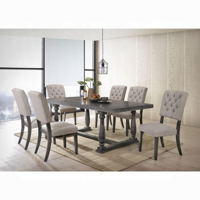 ACME Weathered Gray Bernard Dining Table